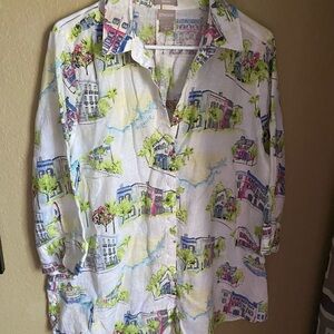 Chico's Multicolor Scenic Print Shirt 2
